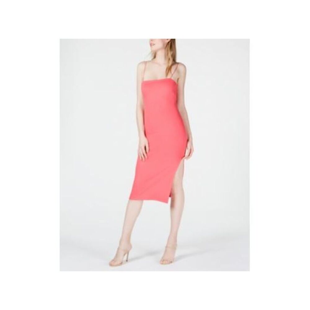 4SI3NNA Womens Pink Spaghetti Strap Strapless Midi Cocktail Body Con Dress M
